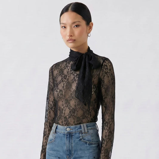 Oui stretch lace top 