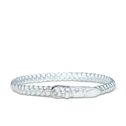 Bell & Fox Arya Leather Belt In Silver