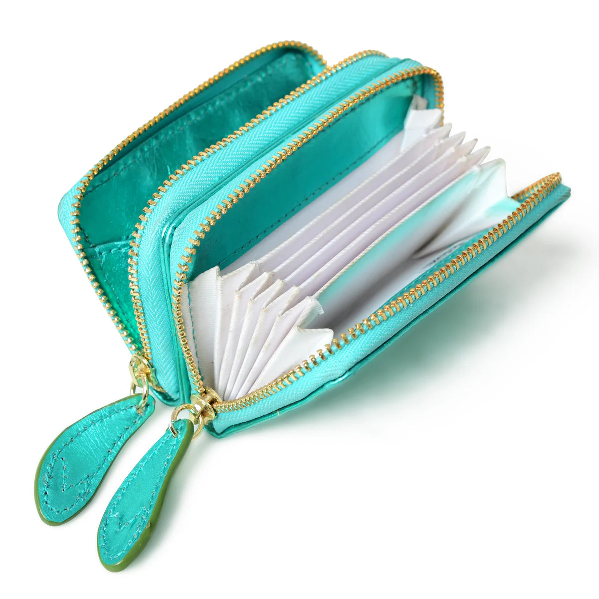 Bell & Fox Ava Double Zip Purse - Emerald Metallic