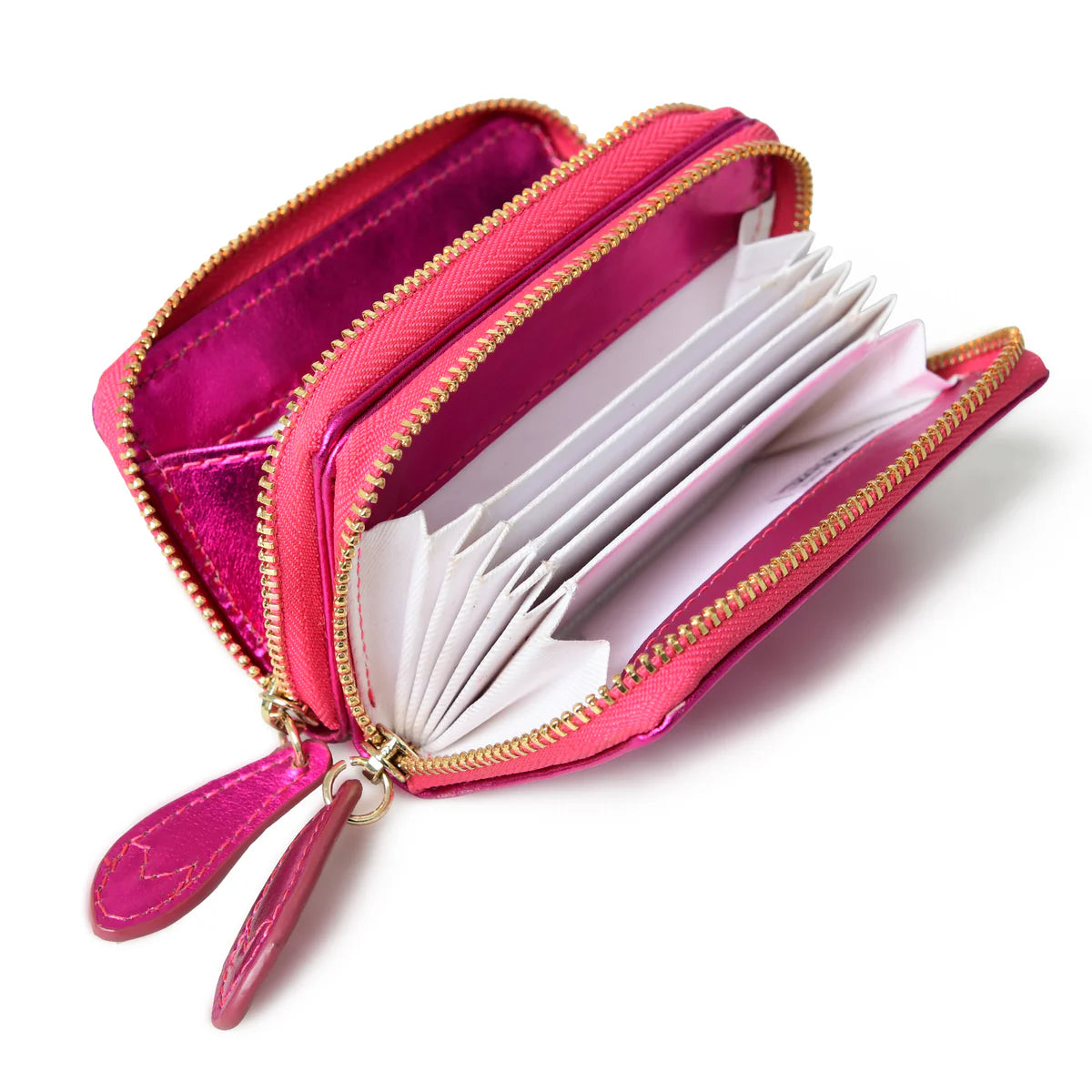 Bell & Fox Ava Double Purse in Fuchsia Metallic
