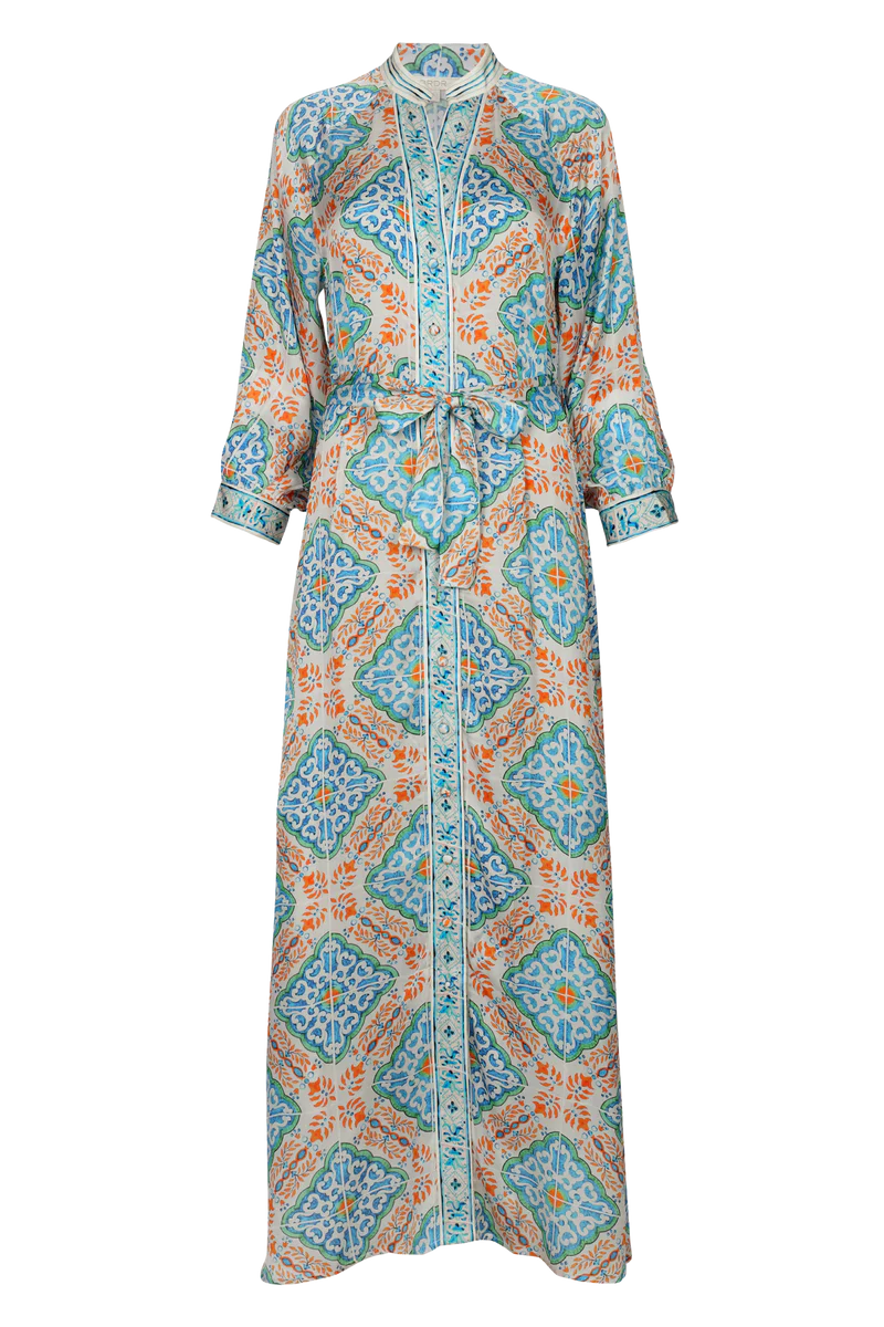 BRDR Bandana Orange Tile Dress