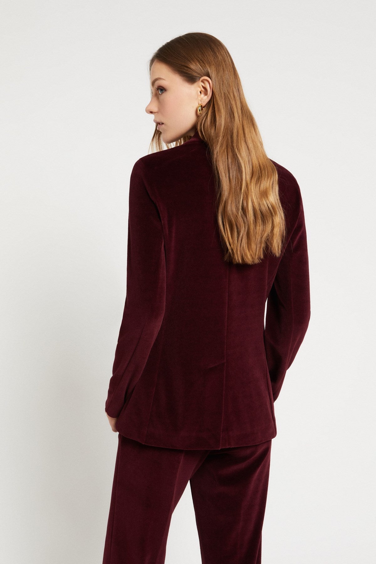 Ottod'Ame Double Breasted Velvet Jacket Plum