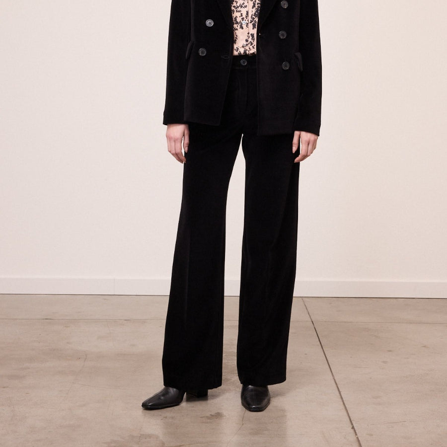 Ottod'Ame Black Velvet Palazzo Pants
