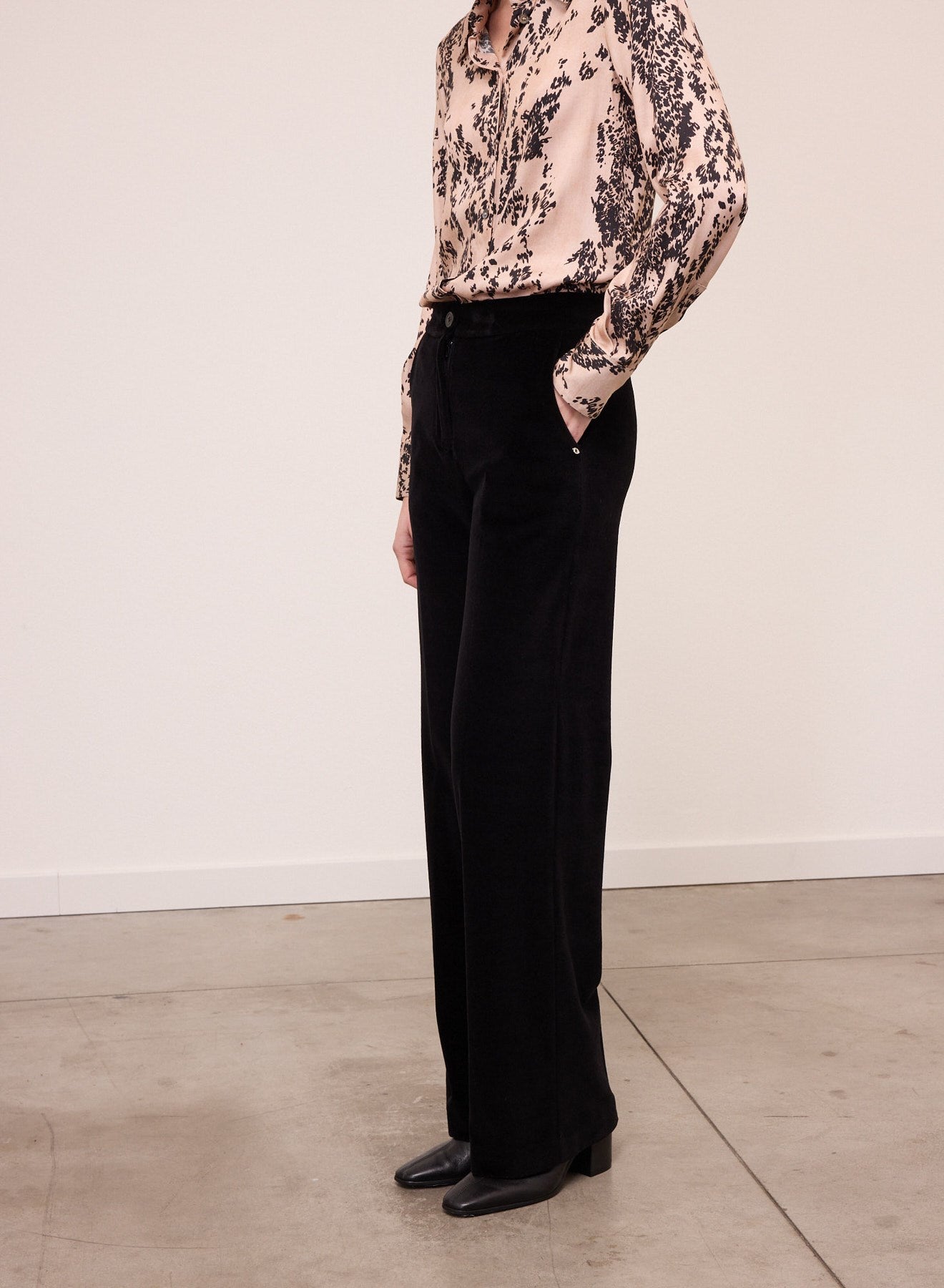 Ottod'Ame Velvet Palazzo Pants Black