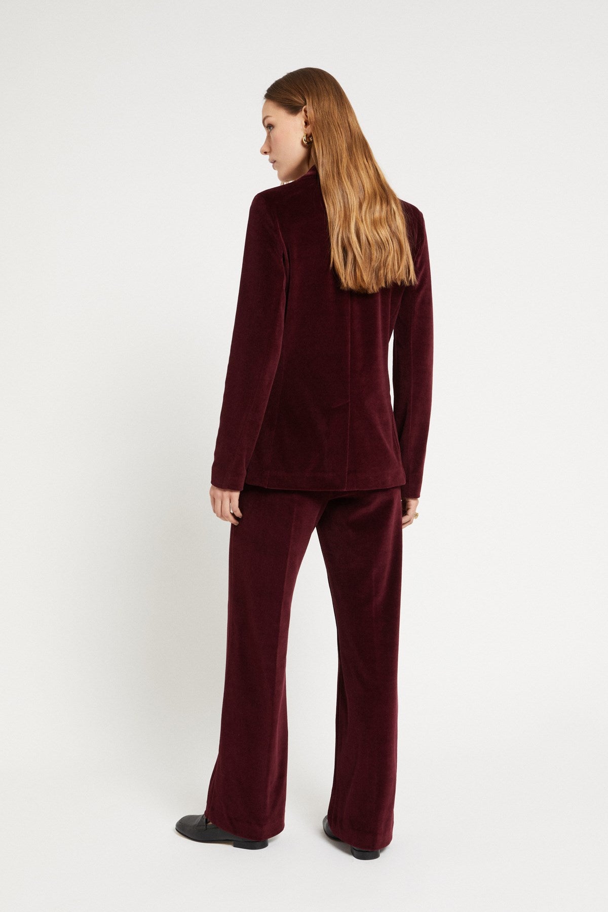 Ottod'Ame Palazzo Velvet Trousers Plum