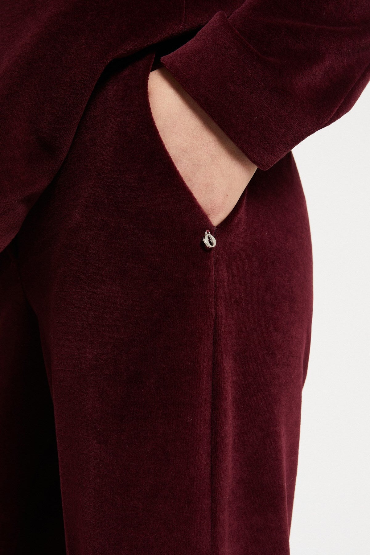 Ottod'Ame Palazzo Velvet Trousers Plum