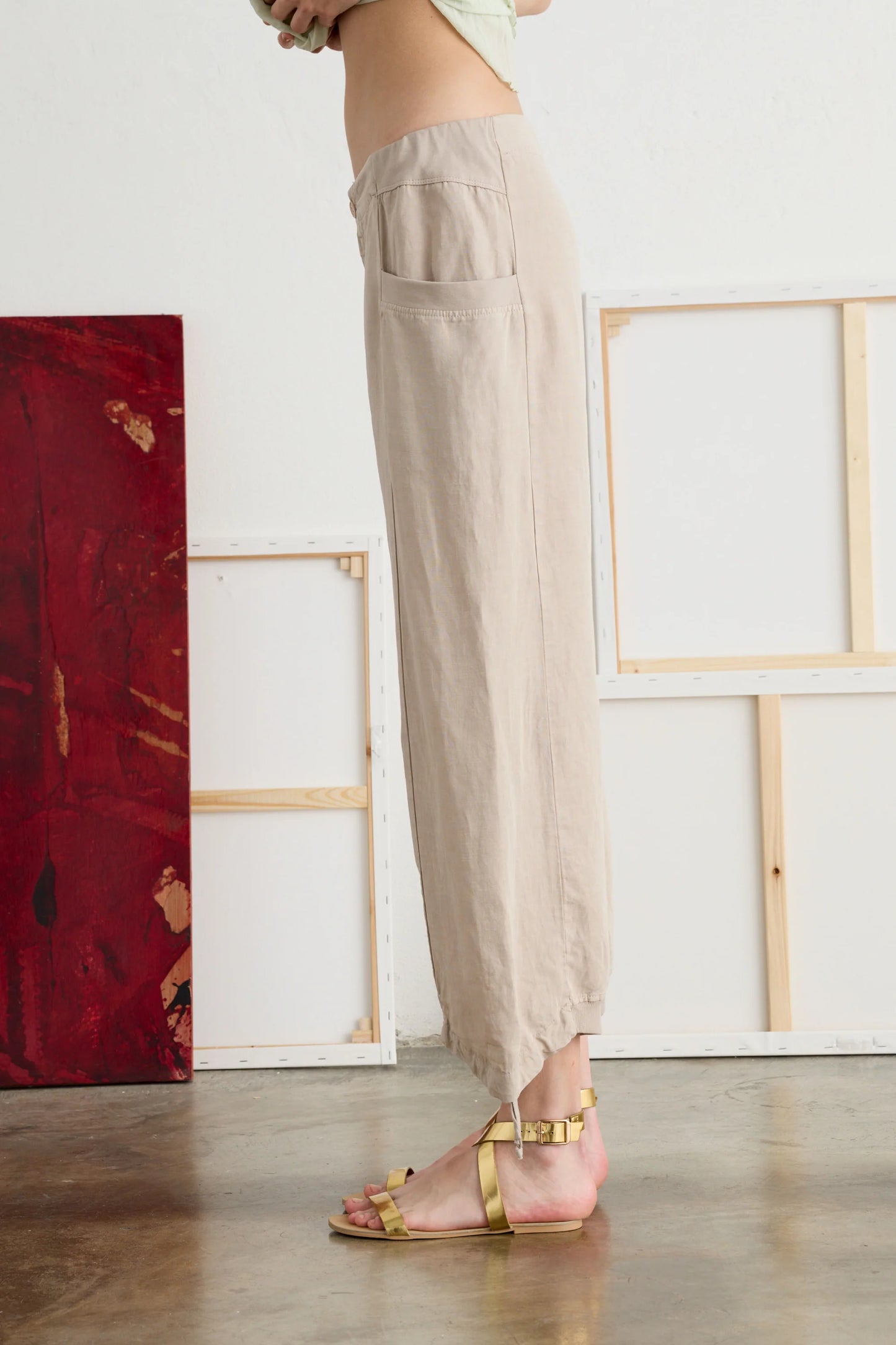 European Culture Linen and Lyocell 3/4 Pants