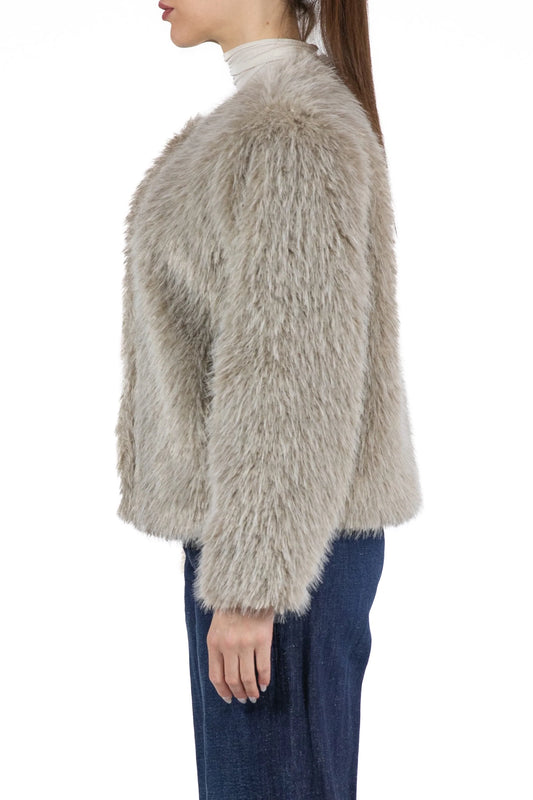 European Culture Blouson In Eco Faux Fur