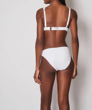 Naia Beach Phoebe Triangle Halter Bikini White With Gold