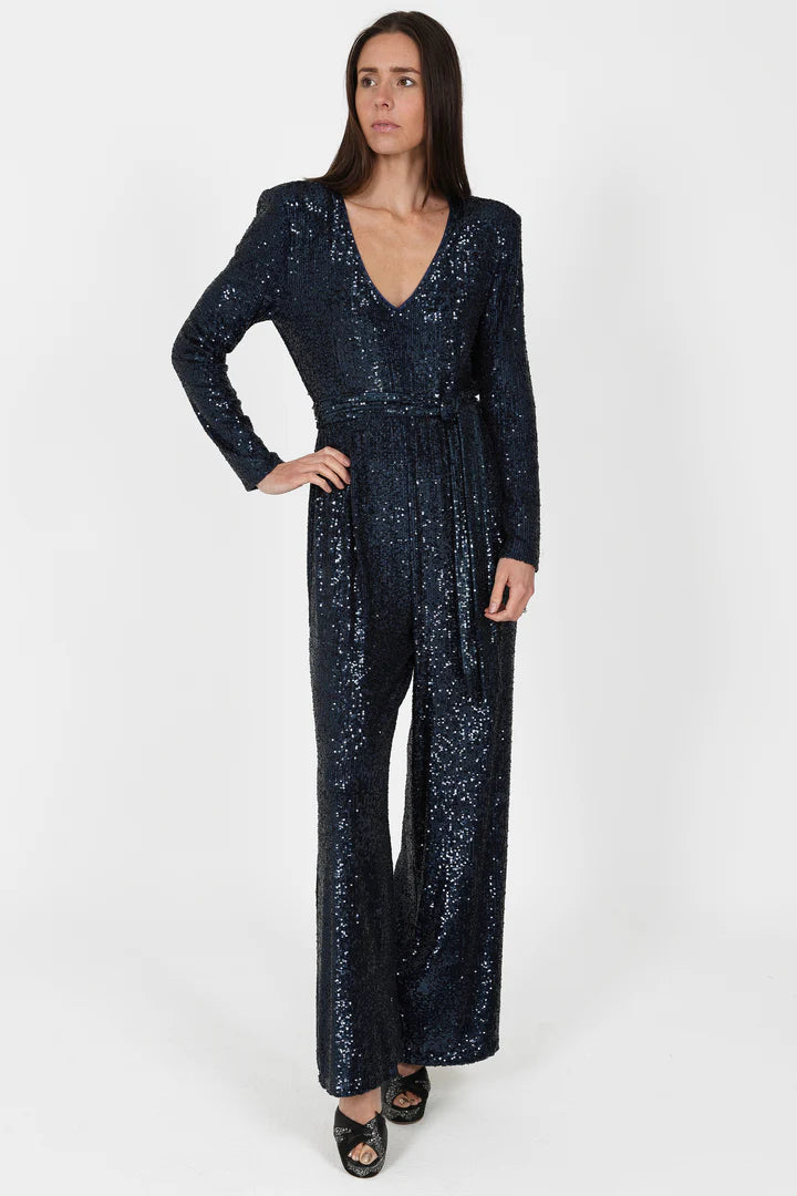 Sirens New York Sequin Jumpsuit Navy