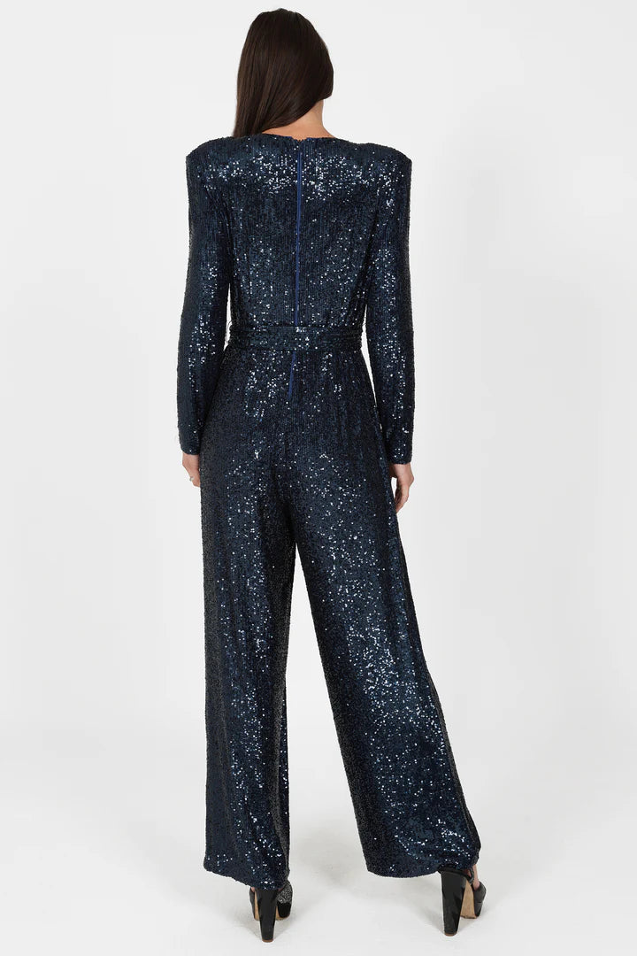 Sirens New York Sequin Jumpsuit Navy