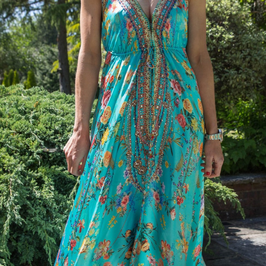 Sarai London Aqua Printed Dress