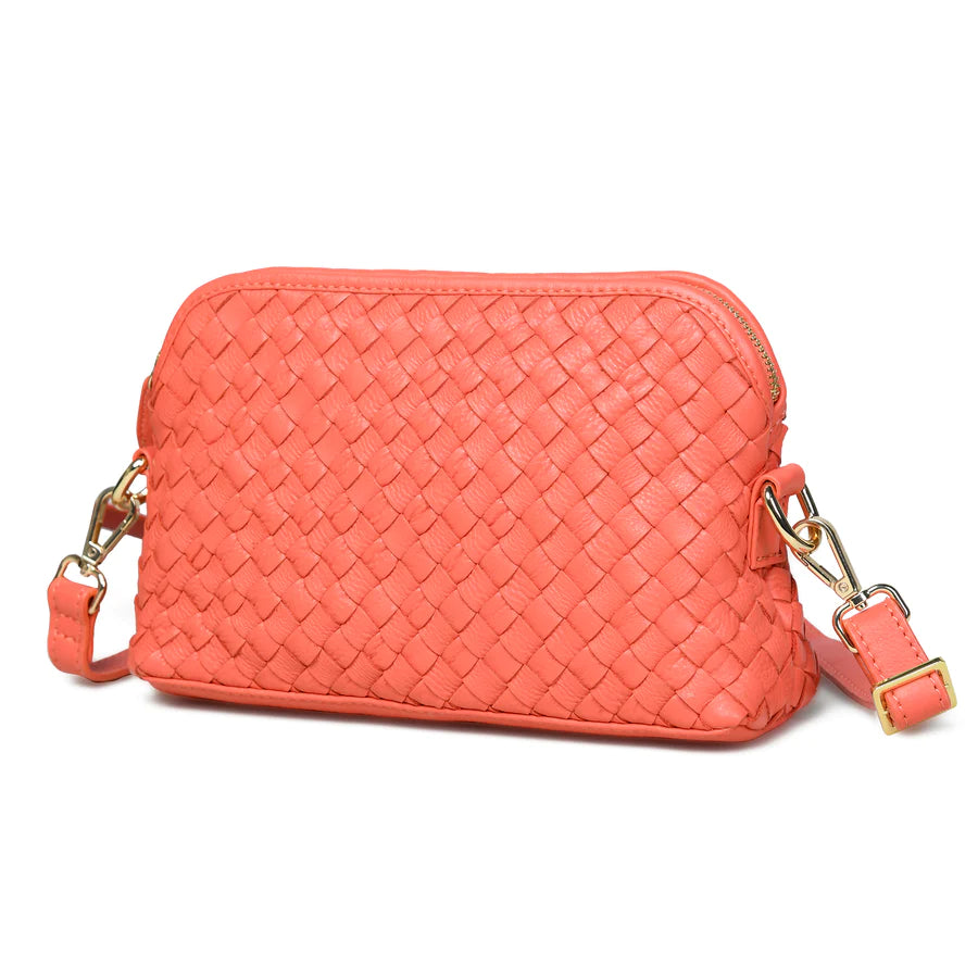 Bell & Fox Ira Hand Woven Crossbody in Coral
