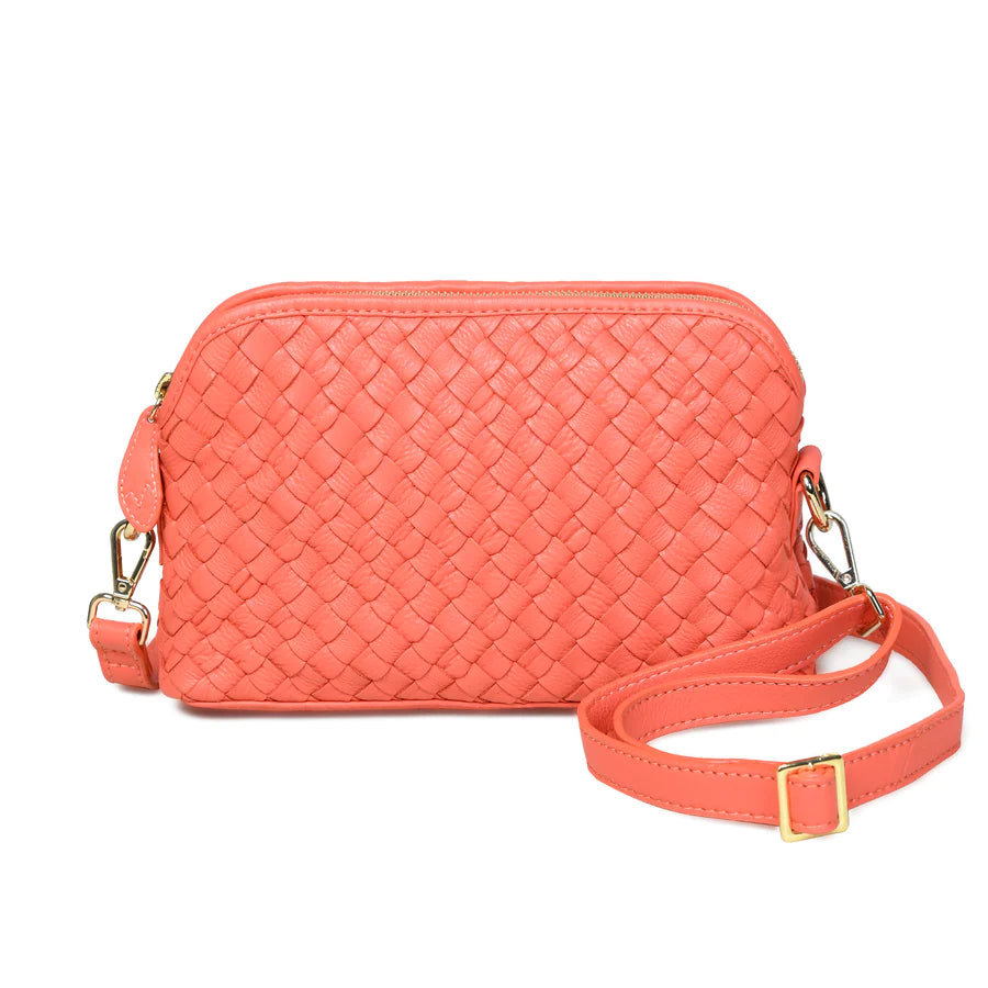 Bell & Fox Ira Hand Woven Crossbody in Coral