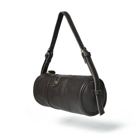 Bell & Fox Kyra Barrel Bag in Bitter Chocolate Leather