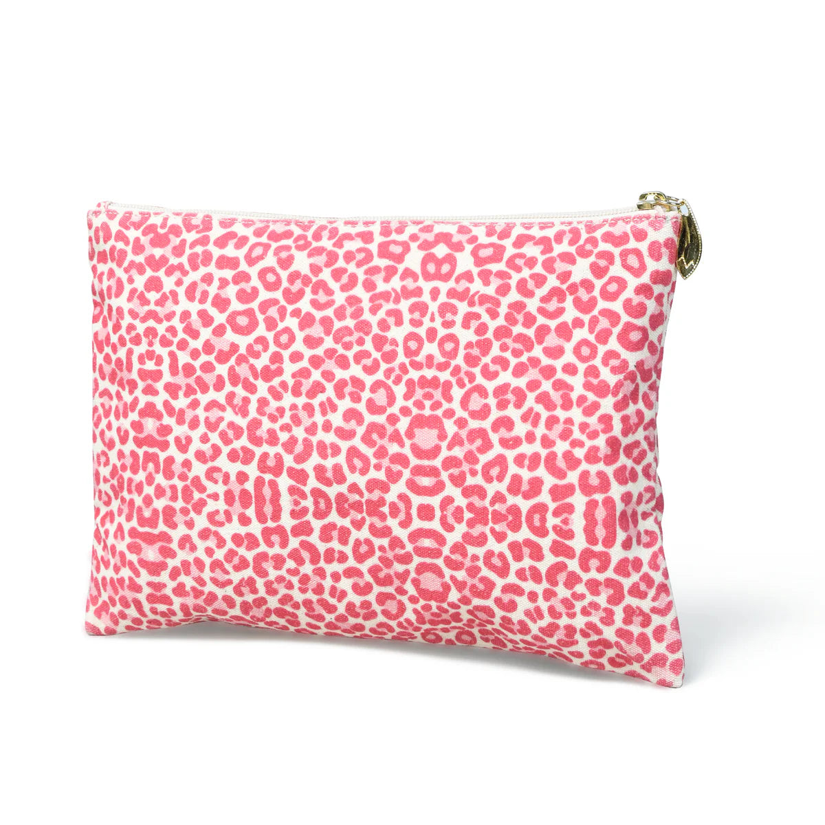 Bell & Fox Lily Pouch In Pink Leopard Print Canvas