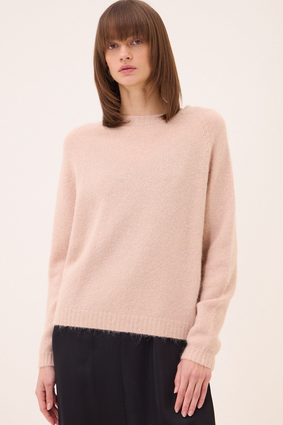 Ottod'Ame Sparkly Crew Neck Knit Rosa