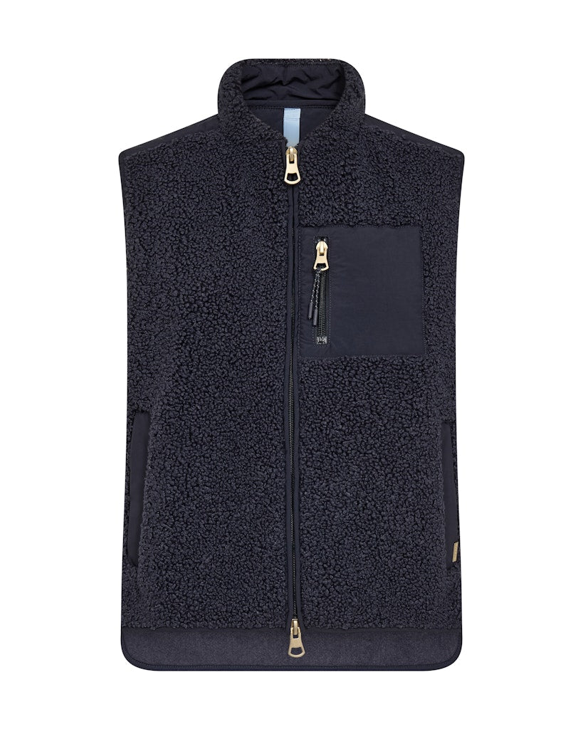 Mos Mosh Rowe Eli Teddy Vest Salute Navy