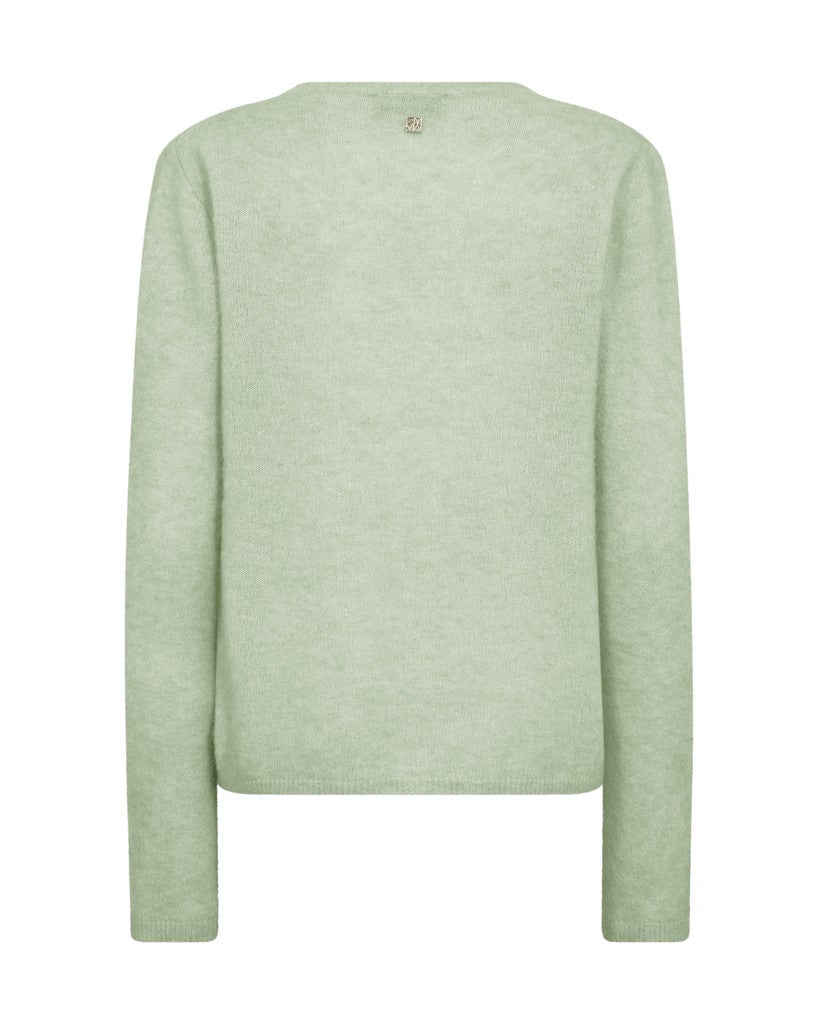 Mos Mosh Mape Sophia V Neck Knit Frosty Green