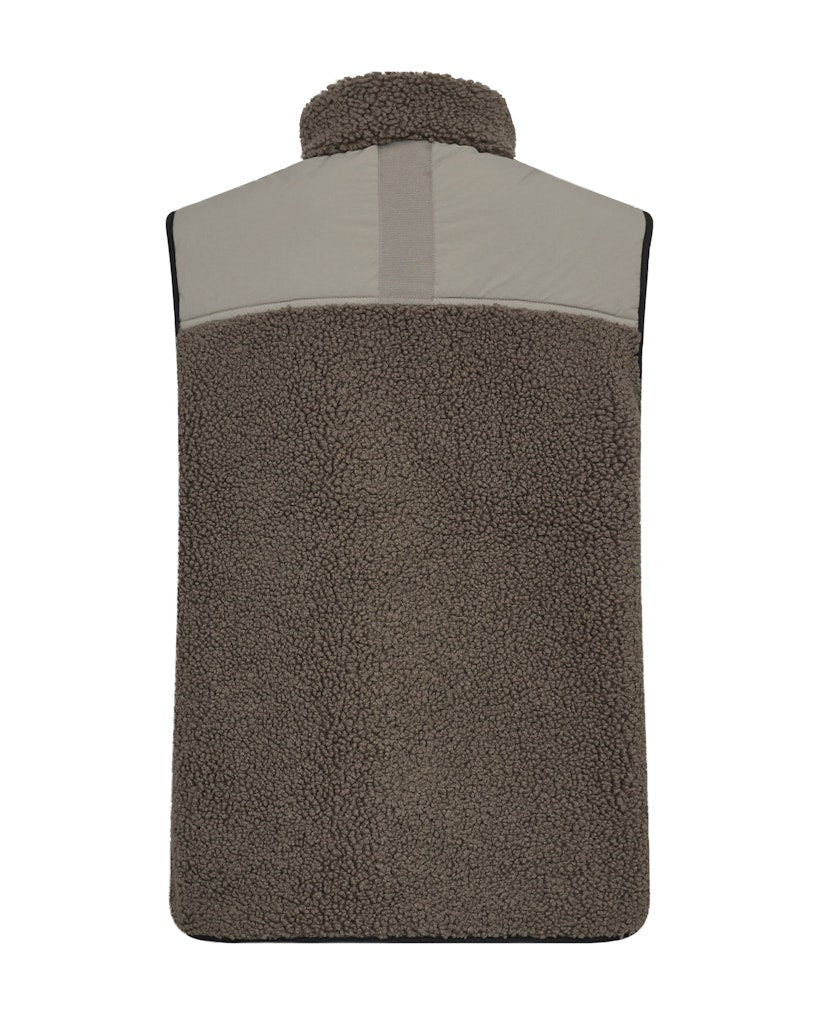 Mos Mosh Rowe Eli Teddy Vest Dusty Olive