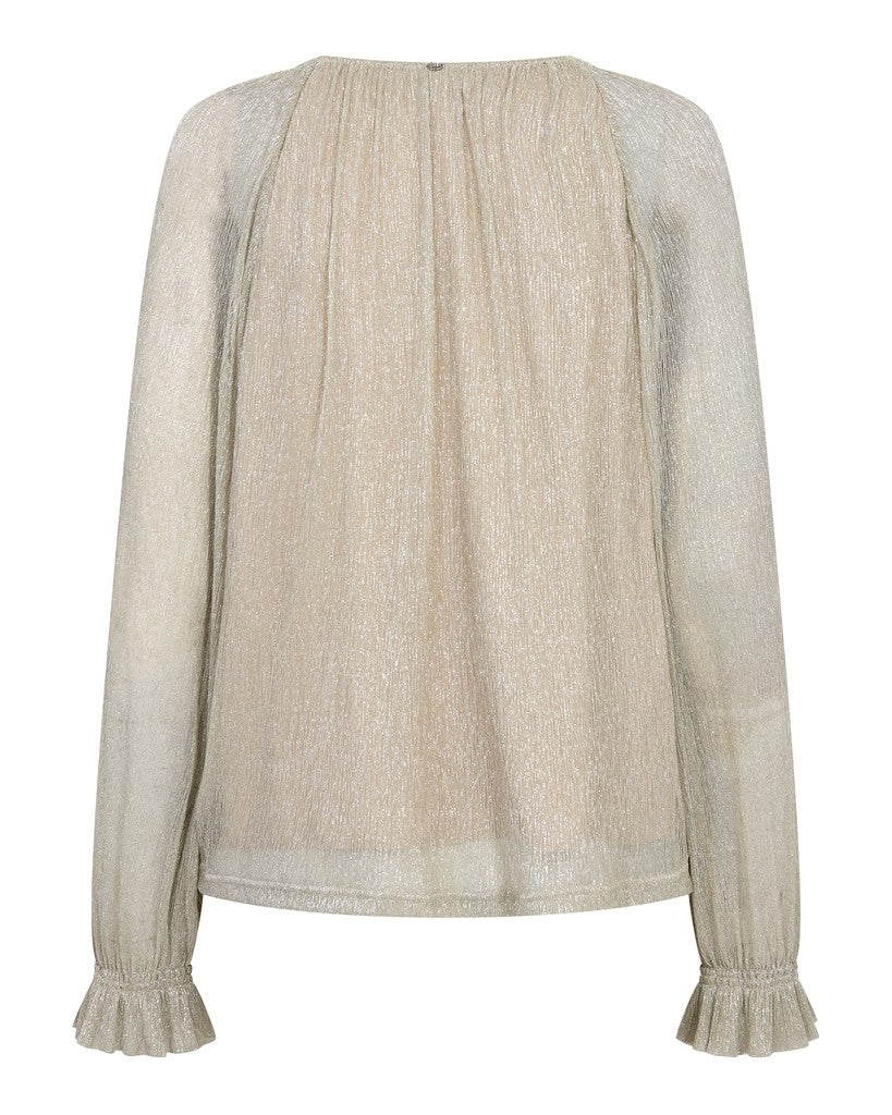 Mos Mosh Ximena Glam V Neck Blouse Mourning Dove