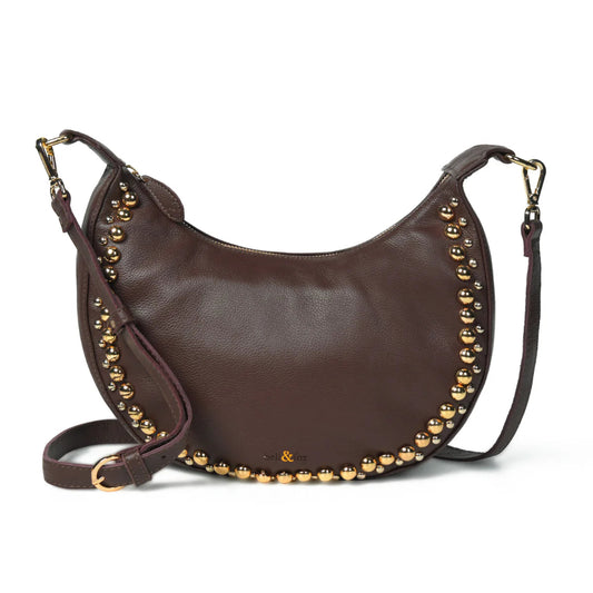 Bell & Fox Studded Crossbody Chocolate Brown