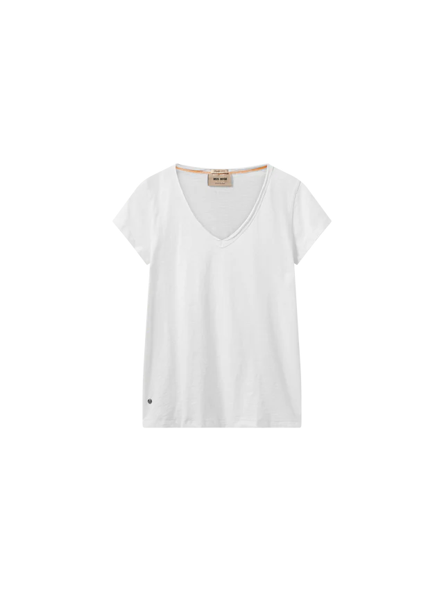 Mos Mosh Tulli V-SS Basic Tee White