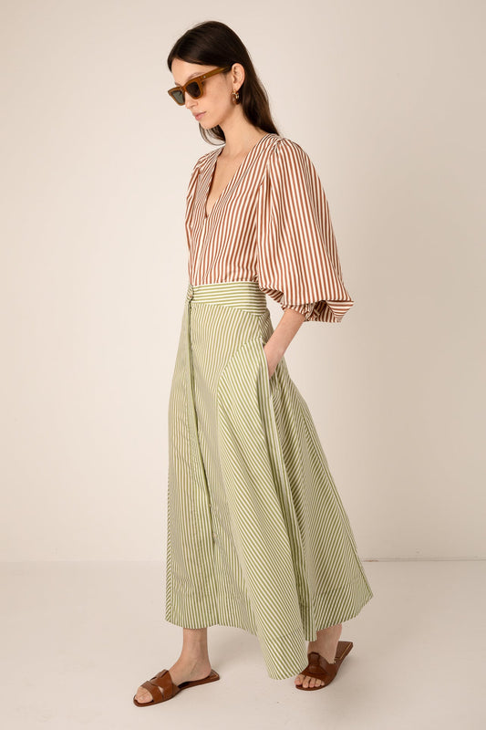 Vivere Fleur Stripe Skirt