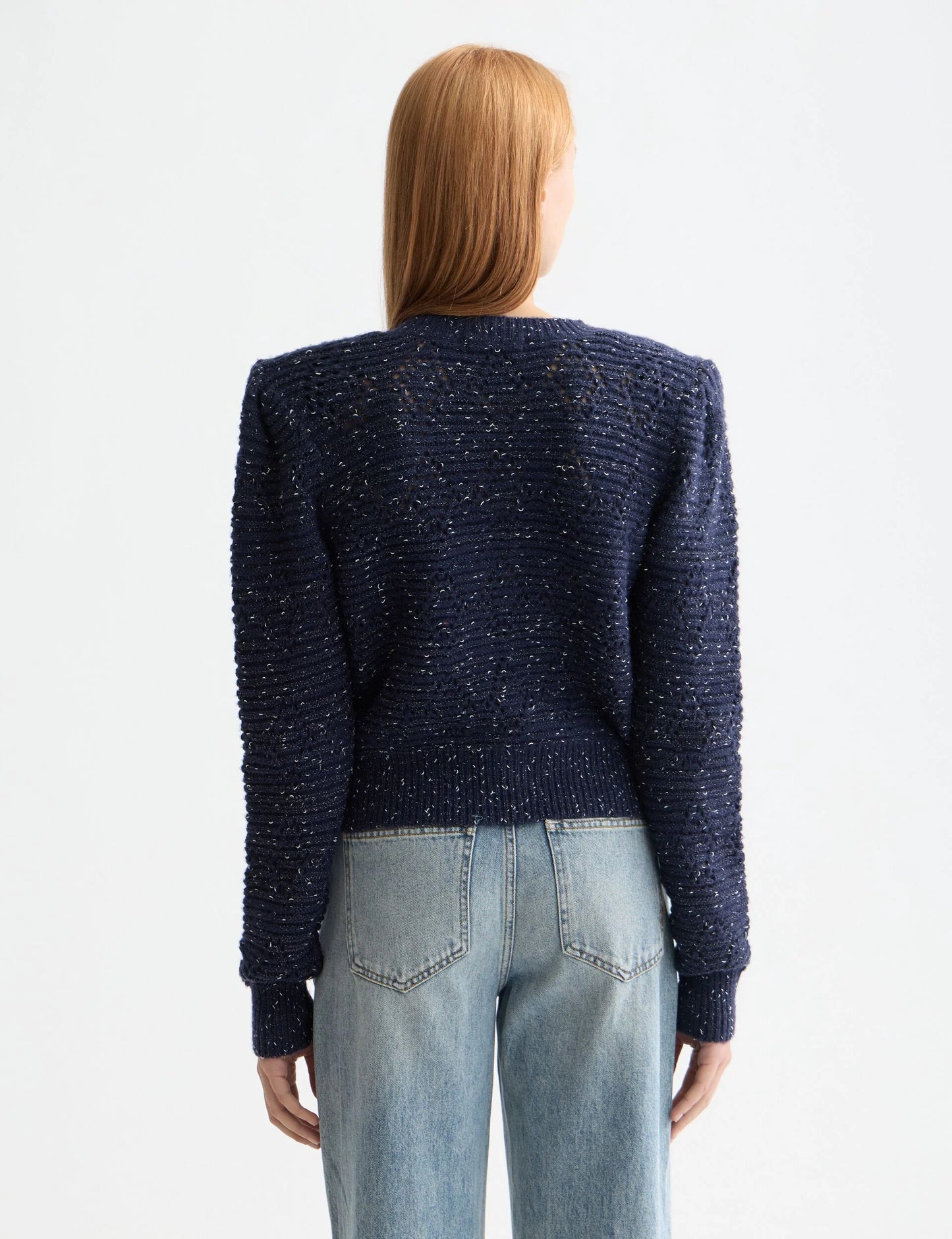 Scotch and Soda Metallic Crew Neck Cardigan