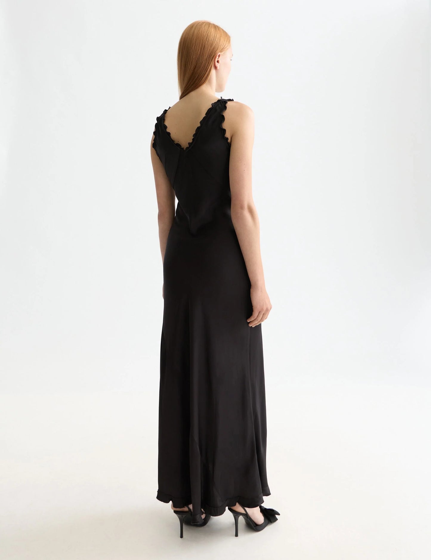 Scotch and Soda Maxi Slip Dress With Ruffled Edges