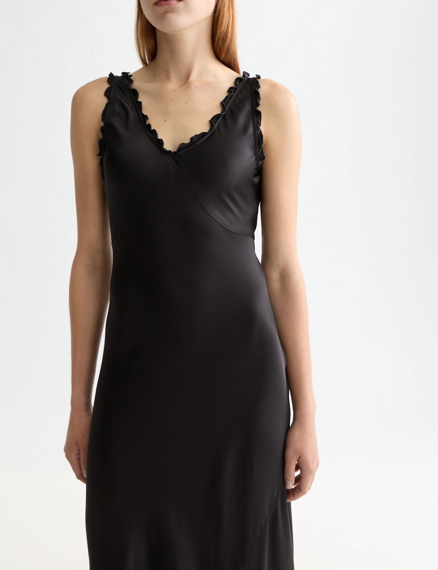 Scotch and Soda Maxi Slip Dress With Ruffled Edges