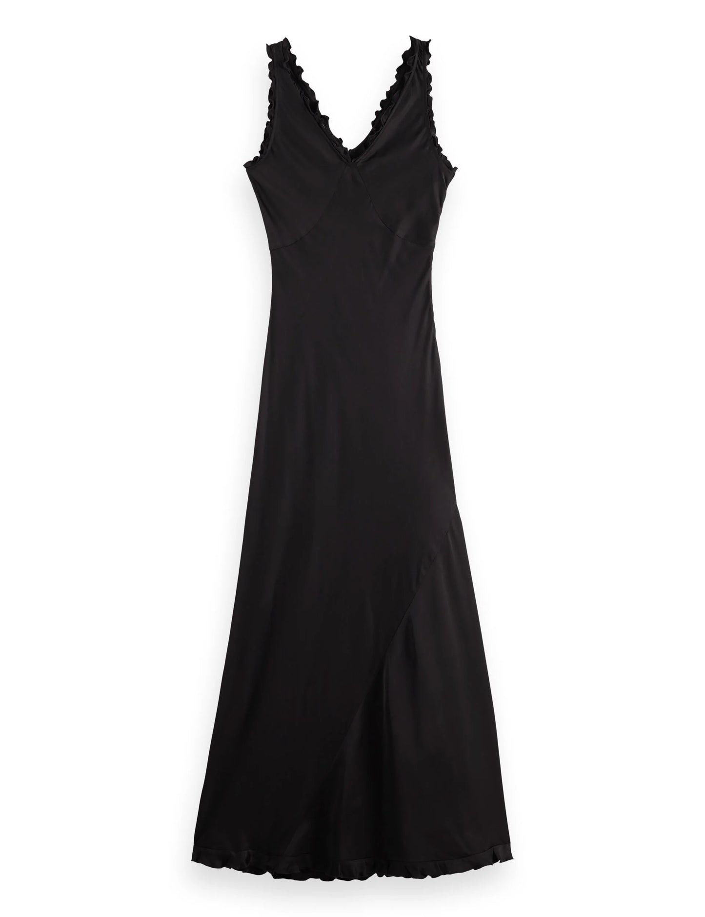 Scotch and Soda Maxi Slip Dress With Ruffled Edges