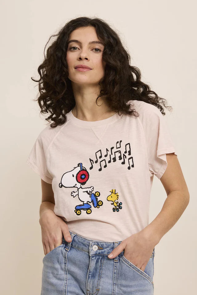 FIVE Snoopy T shirt Baby pink