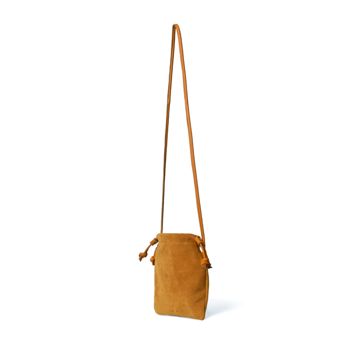 Bell & Fox Willow Drawstring Bag in Tan Suede