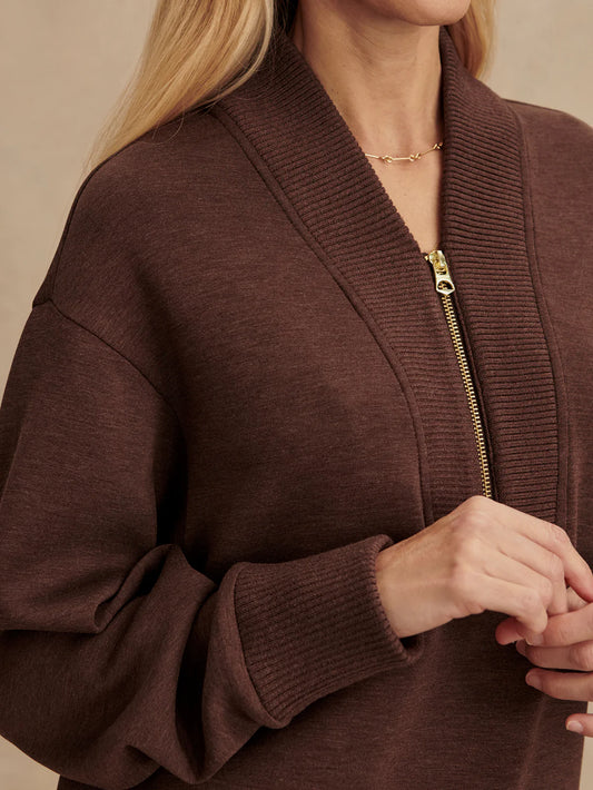 Sally Half Zip Sweat Coffee Bean