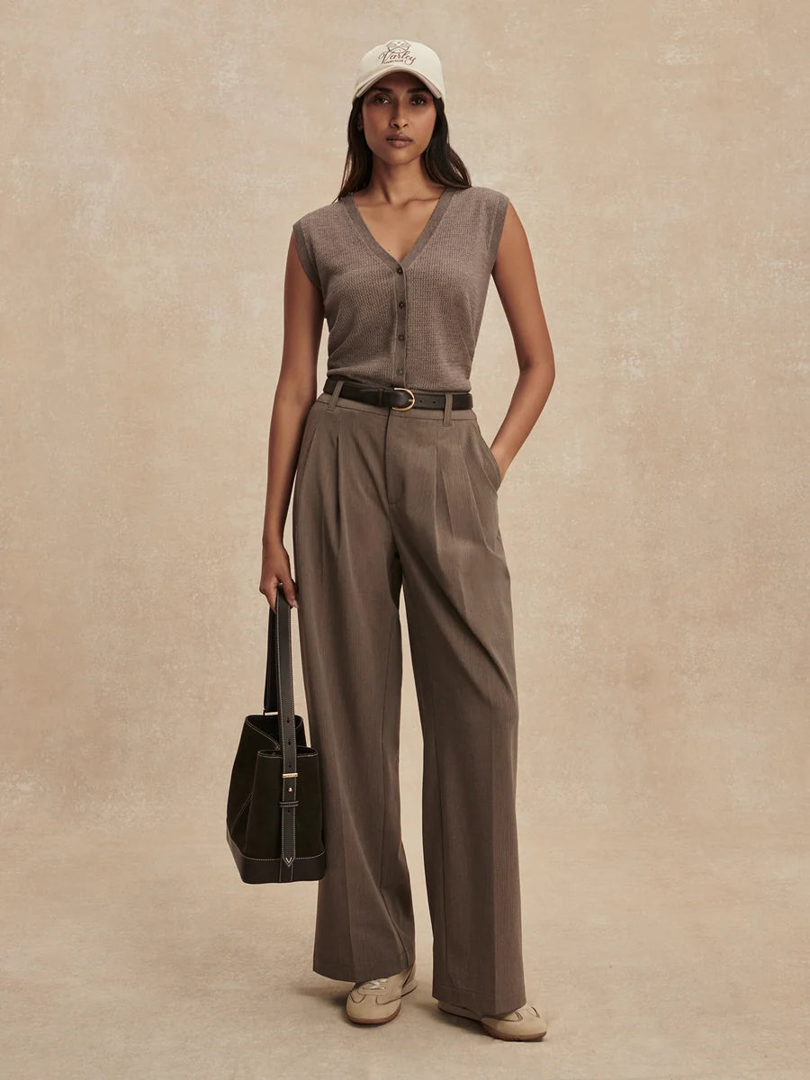 Varley Alysha Wide Leg 29.5 Pine Bark Stripe