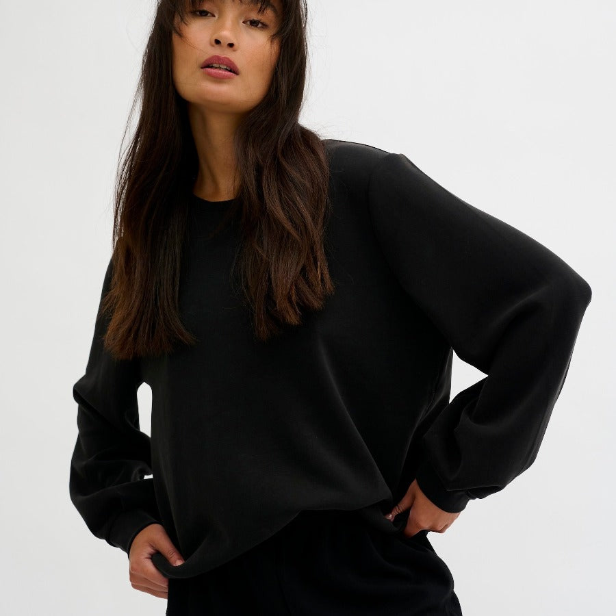 My Essential Wardrobe The Sweat Blouse - Black