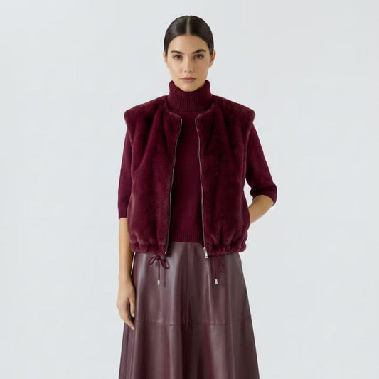 Oui Fur Waistcoat