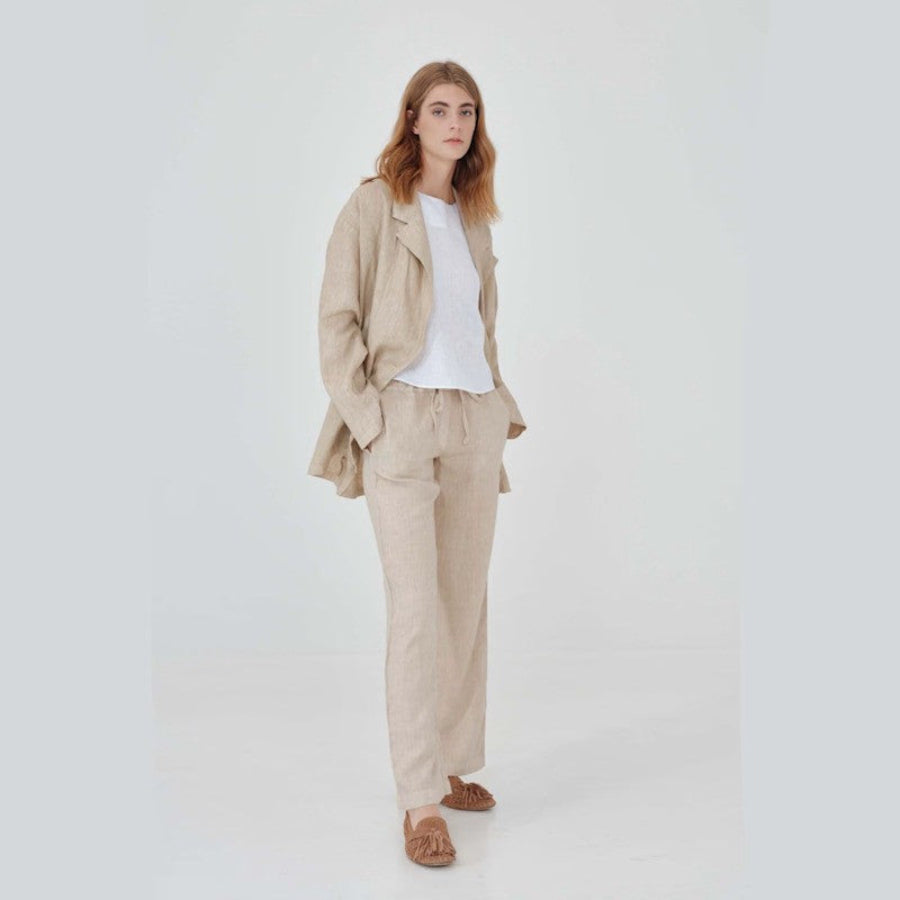 Haris Cotton Drawstring Pants Beach Sand