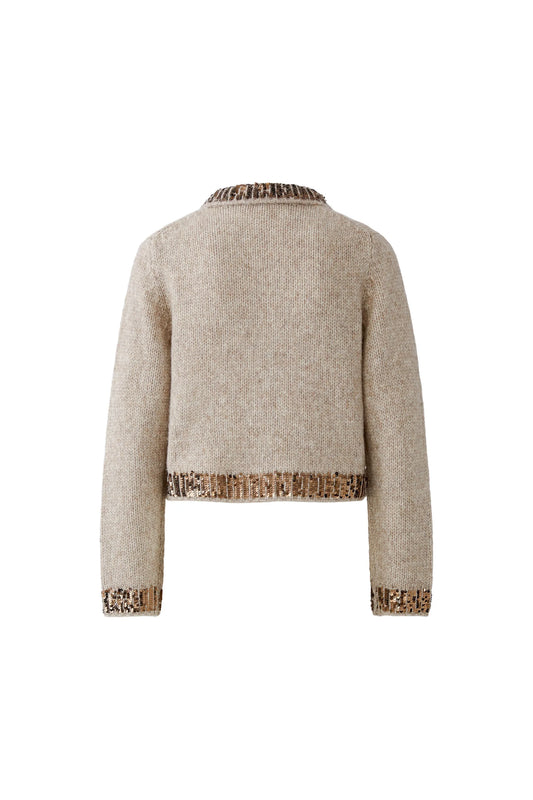 Oui Light Beige Sparkly Cardigan