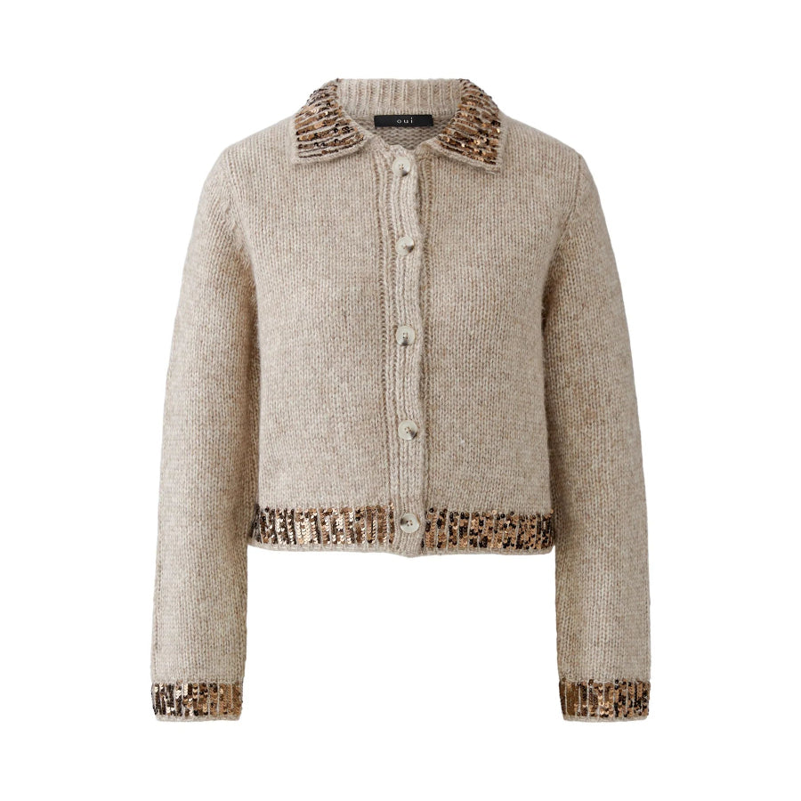 Oui light beige sparkly knit