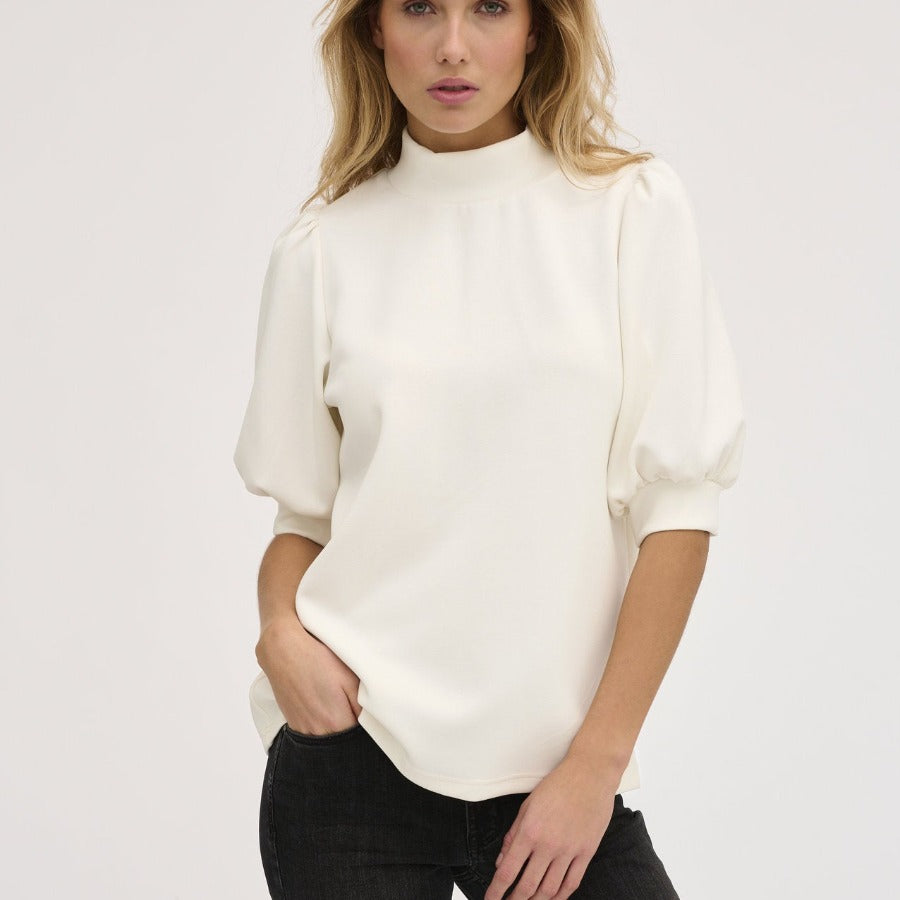 My Essential Wardrobe Puff Blouse in Snow White