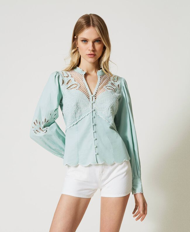 Twinset Shirt With Broderie Anglaise