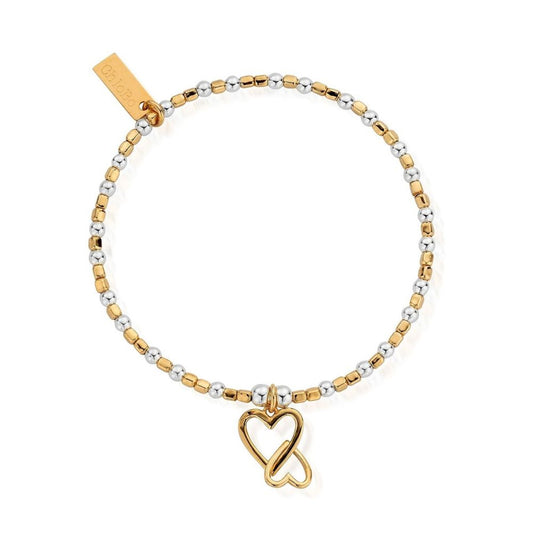 Chlobo Gold and Silver Interlocking Heart Bracelet