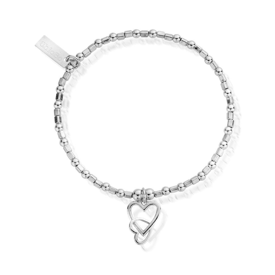 Silver Interlocking Love Heart Bracelet