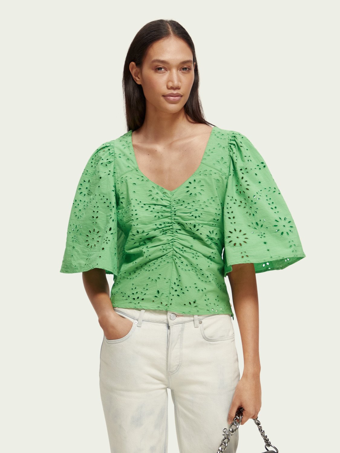 Scotch and Soda Flutter Sleeved Organic Cotton Top