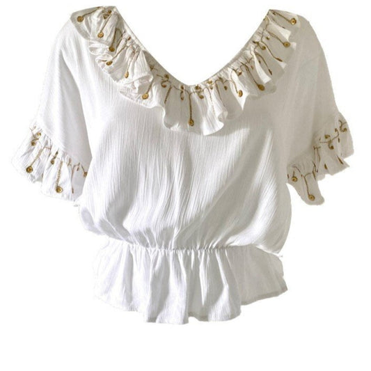 Lindsey Brown Sydney Top - White and Gold